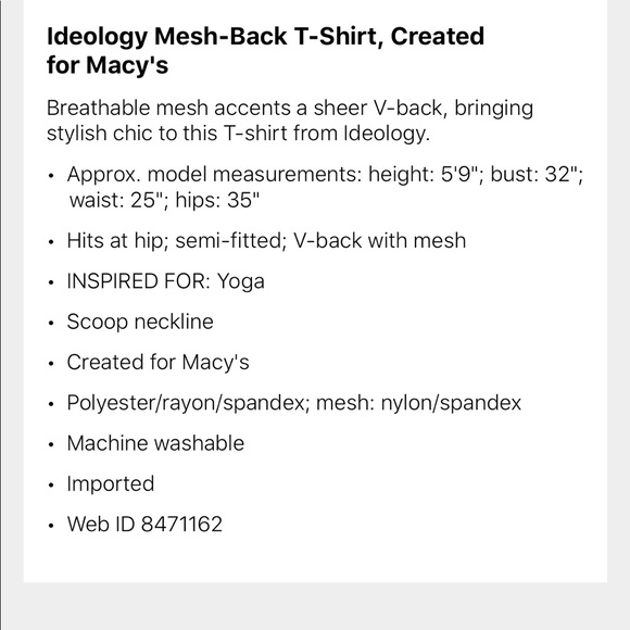 Ideology Mesh back T-shirt. Medium ,Lilac moon - Picture 3 of 4